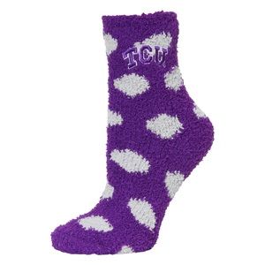 NWT ZooZatz TCU Polka Dot Plush Fuzzy Socks